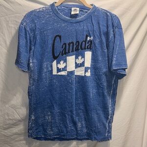 Canada Blue Distressed Graphic Tee